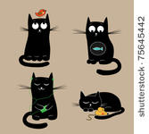 funny cats. vector illustration