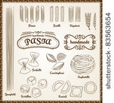 set of various pasta elements
