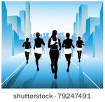 jogging in the city. vector...