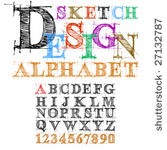 vector sketch design alphabet