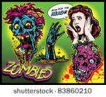 zombie comic set