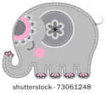 elephant in decorative style ...