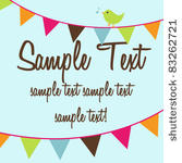 retro bunting and bird...