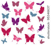 vector set of butterfly...