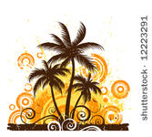 stylized palm trees