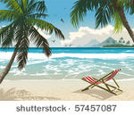 hawaii beach. vector...