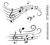various musical notes on stave