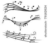 various music notes on stave