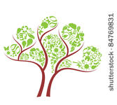 green tree made of eco symbols