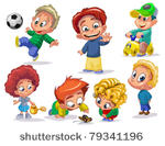 characters funny kids on a...