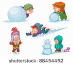 set of characters funny kids ...