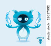 the blue flamed rockfox monster ...