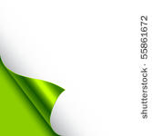 a paper page curl in green....