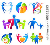 people connected symbols. a...