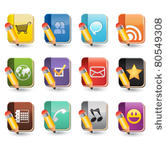 social media of book icon set