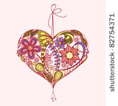 wedding card  heart floral...