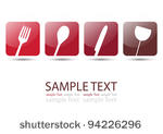 cutlery icons red