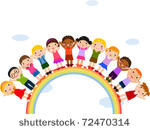 illustration of kids standing...