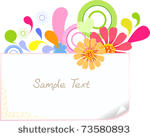 retro circles and flowers frame ...