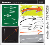 arrows set  freehand painterly...