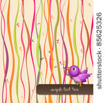 autumn card with bird