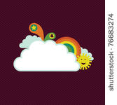 rainbow sun banner. vector...