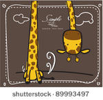 long neck giraffe greeting card