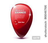 abstract shiny glass banner red ...