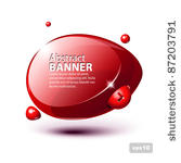 abstract shiny glass banner red ...