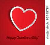 red heart paper sticker with...