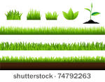 grass set  isolated on white...