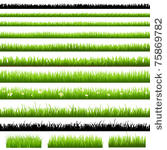green grass set  isolated on...