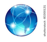 abstract blue globe  isolated...