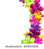 abstract flowers  isolated on...
