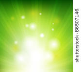 green background with beams ...