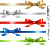 5 ribbons   isolated on white...