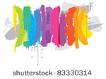 rainbow colors with brushes