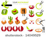 restaurant logo set