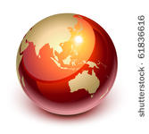 red earth showing asia and...