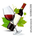 red wine bottle and filled...