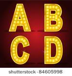 set alphabet design with lamps