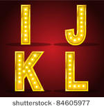 set alphabet design with lamps