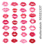 vector red lips imprint...