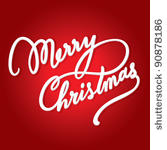 merry christmas hand lettering  ...