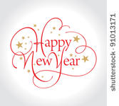 happy new year hand lettering ...