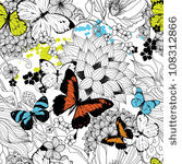 seamless pattern with flowers...