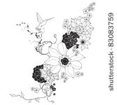 vector floral background black...