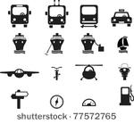 set of black transportation...