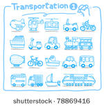 hand drawn transportation icon  ...