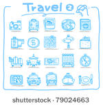 hand drawn travel icon ...